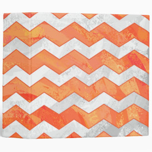 Fire Lake Orange Chevron Pattern Binder