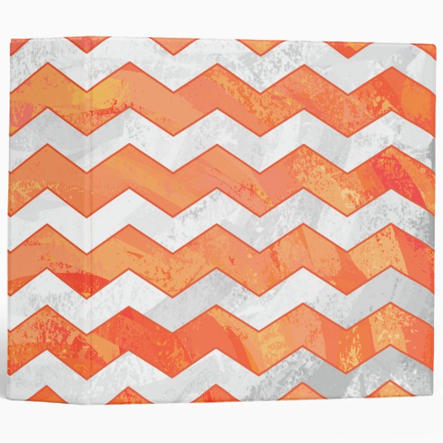 Fire Lake Orange Chevron Pattern Binder (Front/Spine)