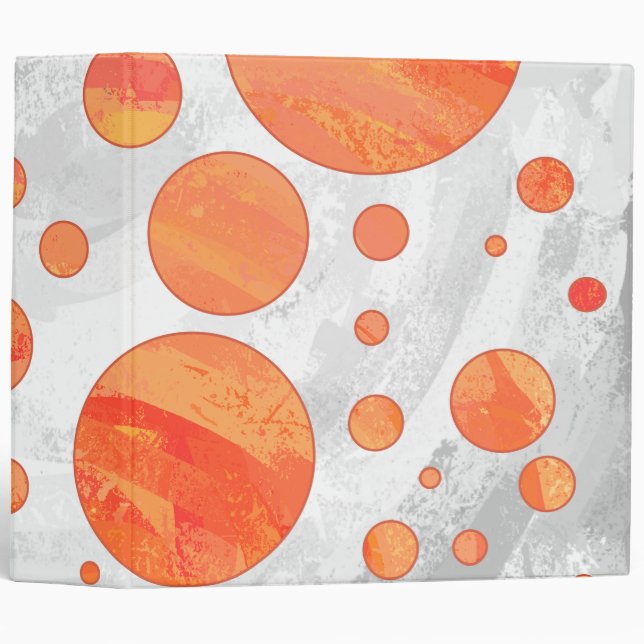Fire Lake Orange Polka Dot Pattern Binder (Front/Spine)