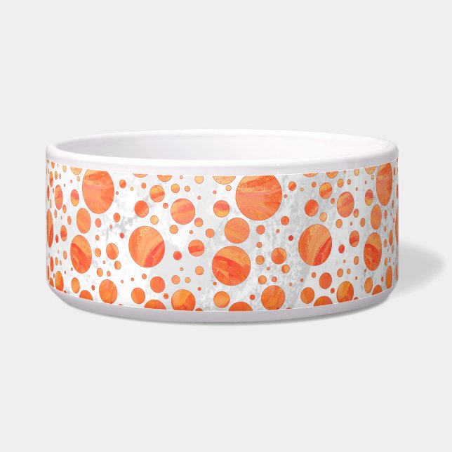 Fire Lake Orange Polka Dot Pattern Bowl (Right)