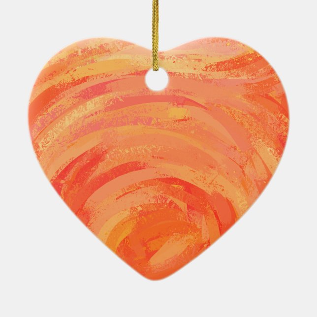 Fire Lake Orange Swirl Ceramic Ornament (Back)