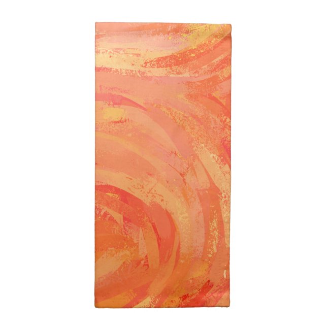 Fire Lake Orange Swirl Cloth Napkin (Half Fold)