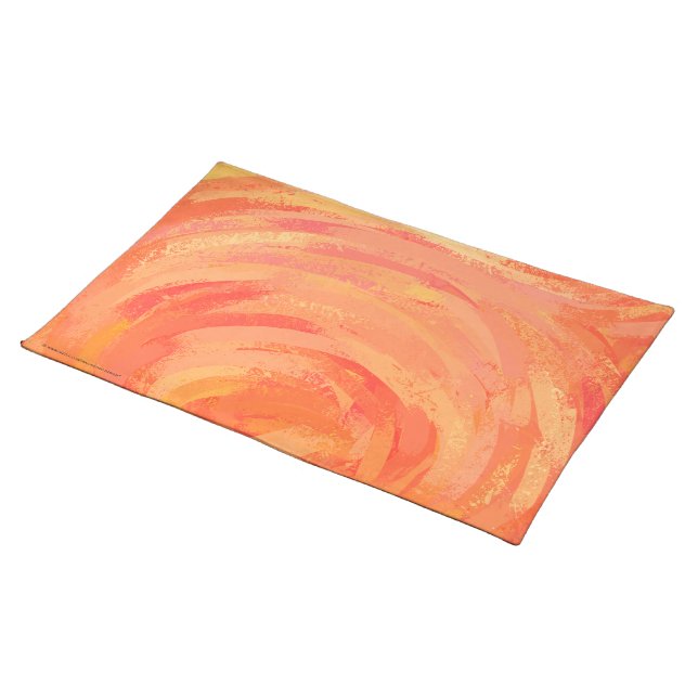 Fire Lake Orange Swirl Cloth Placemat (On Table)
