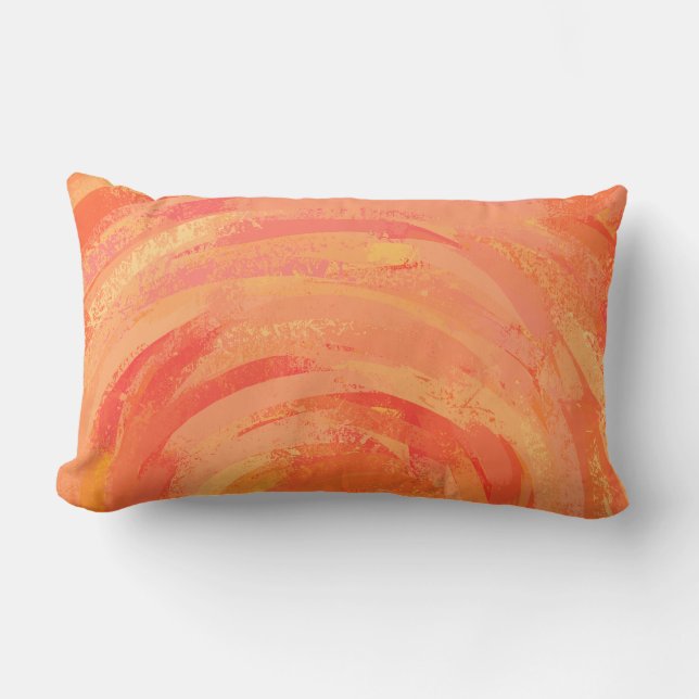 Fire Lake Orange Swirl Lumbar Pillow (Front)