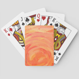 Fire Lake Orange Swirl Poker Cards