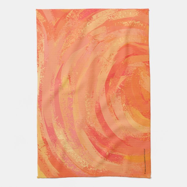 Fire Lake Orange Swirl Towel (Vertical)