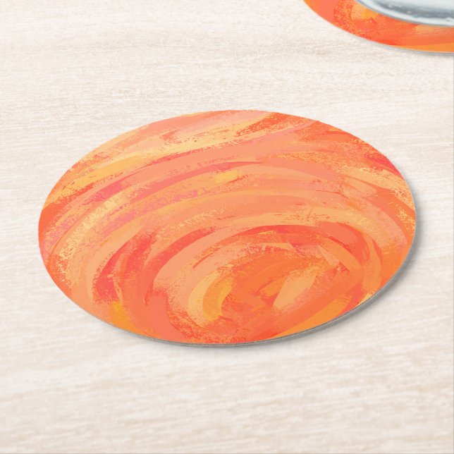 Fire Lake Round Paper Coaster (Angled)