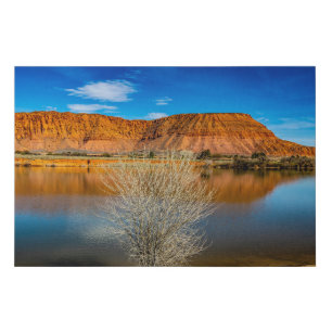 Fire Lake Vista Faux Canvas Print
