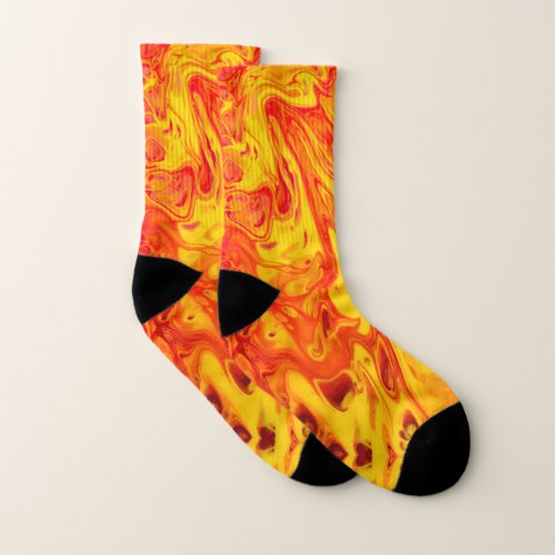 Fire lava Volcano Marble Socks