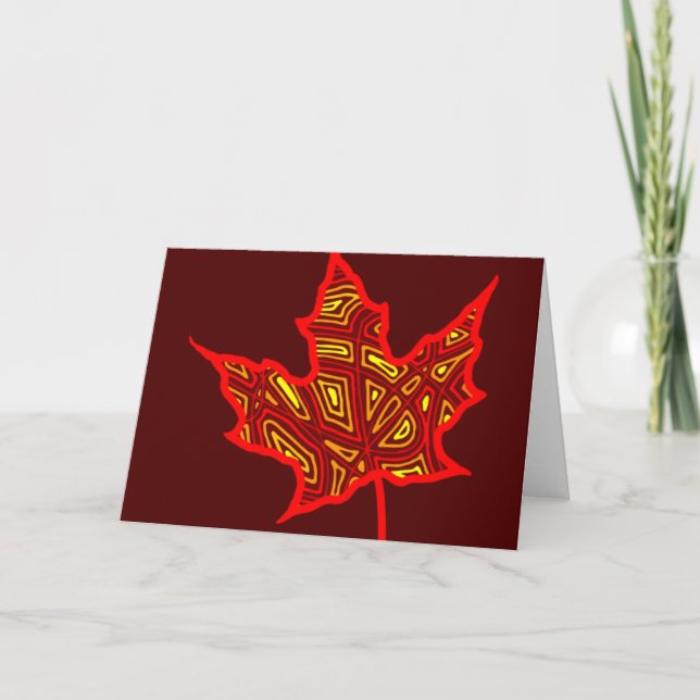 Fire Leaf - Customized Holiday Card (Front)