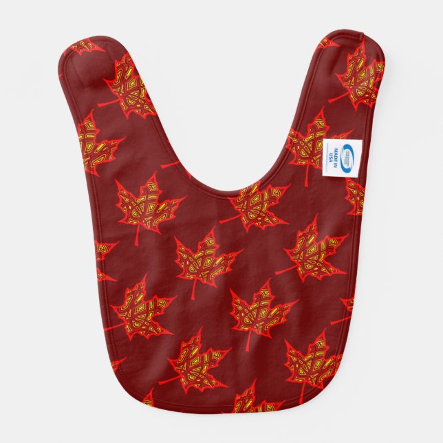 Fire Leaf (Double Sided) Baby Bib (Back)