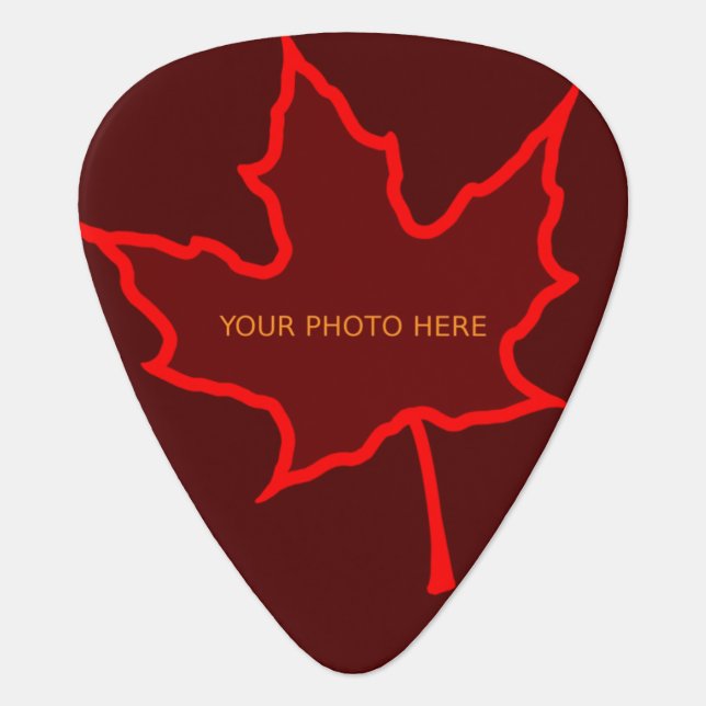 Fire Leaf Photo Template Guitar Pick (Front)