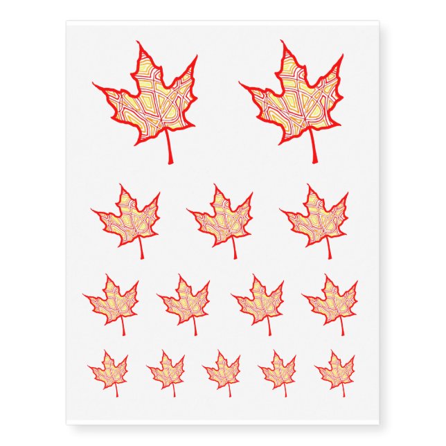 Fire Leaf Temporary Tattoos (Front)