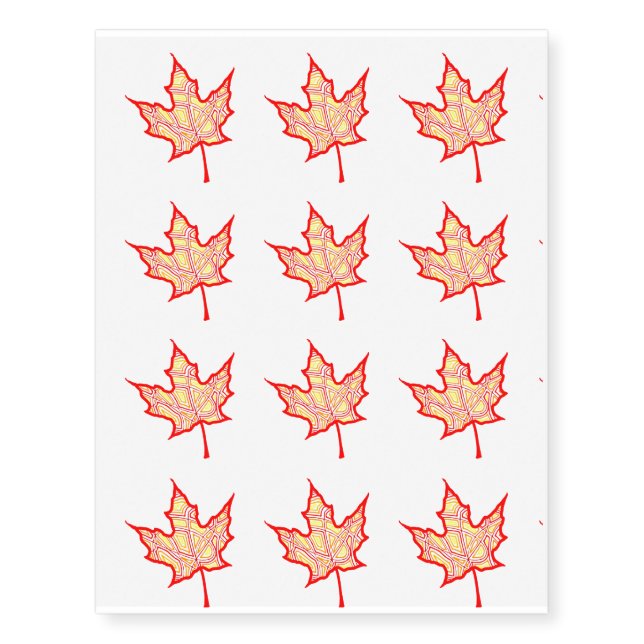 Fire Leaf Temporary Tattoos (Front)