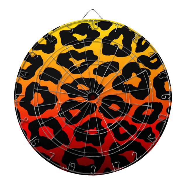 Fire Leopard Print Dart Board (Front)