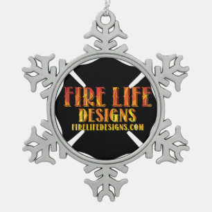 FIRE LIFE DESIGN CO [logo 1] Snowflake Pewter Christmas Ornament