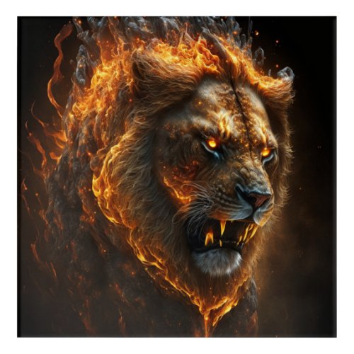 Fire Lion Acrylic Print