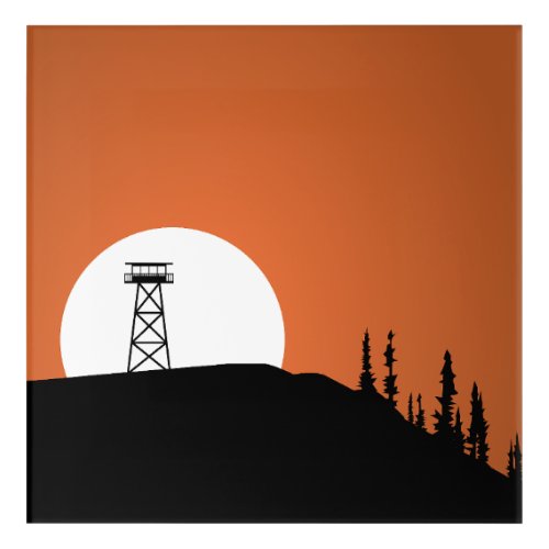 Fire Lookout Tower Sunset Acrylic Print