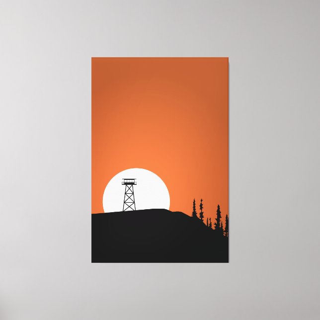 Fire Lookout Tower Sunset Canvas Print (Front)