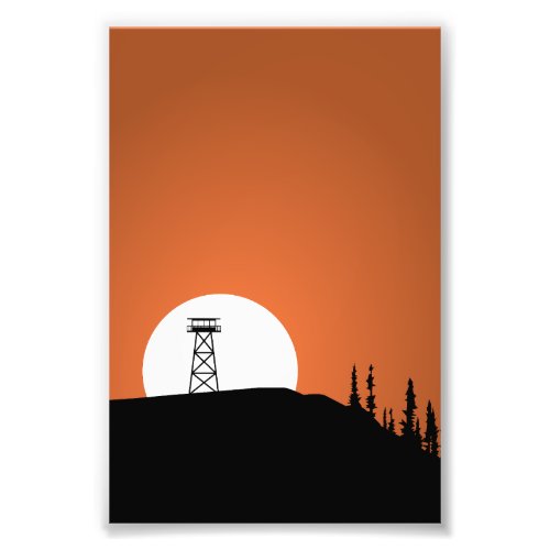 Fire Lookout Tower Sunset Photo Print