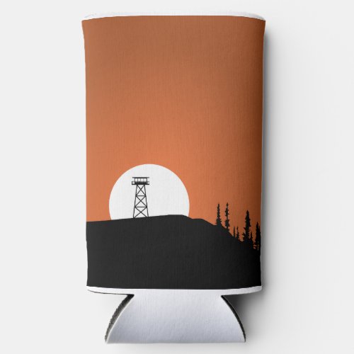 Fire Lookout Tower Sunset Seltzer Can Cooler