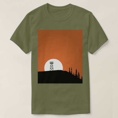 Fire Lookout Tower Sunset T_Shirt