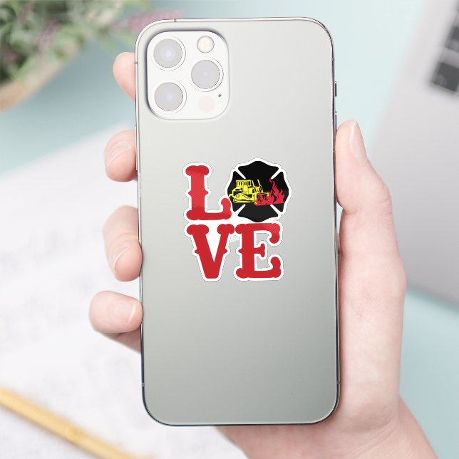 FIRE LOVE with Maltese Cross and Dozer [FL15] Sticker (Phone)
