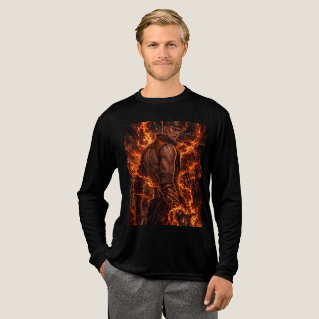 Fire Mage Fantasy Warrior Graphic Tee (Full Front)