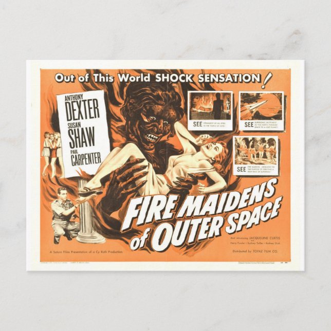 FIRE MAIDENS OF OUTER SPACE POSTCARD (Front)