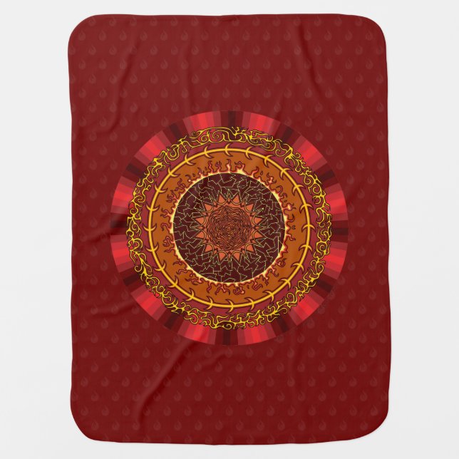 Fire Mandala Baby Blanket (Front)
