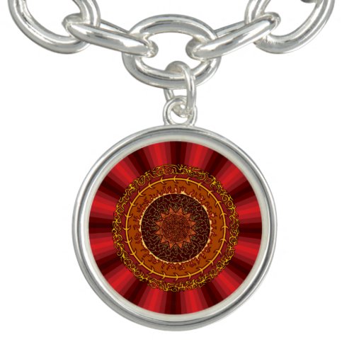 Fire Mandala Charm Bracelet