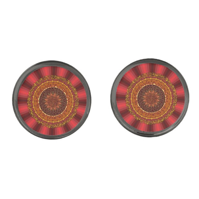 Fire Mandala Cufflinks (Front)