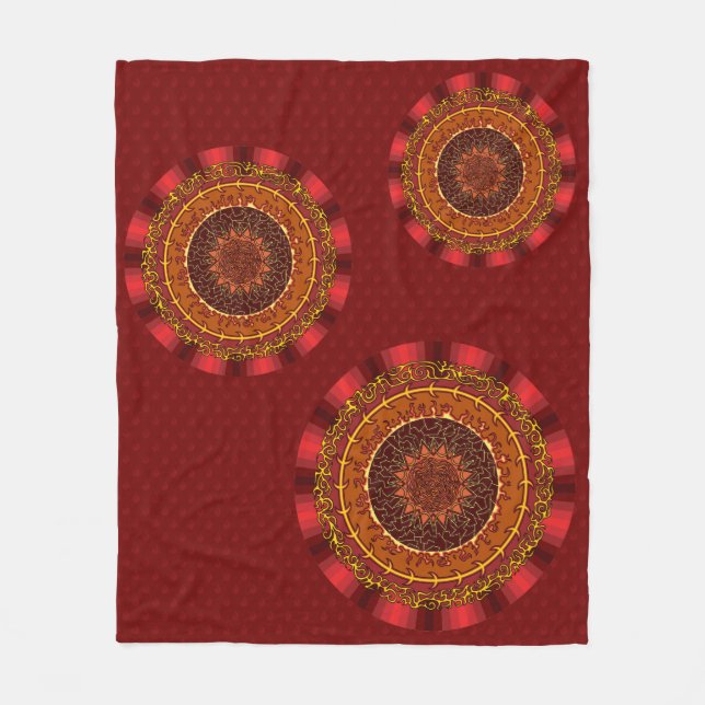 Fire Mandala Fleece Blanket (Front)