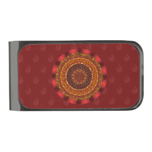 Fire Mandala Money Clip