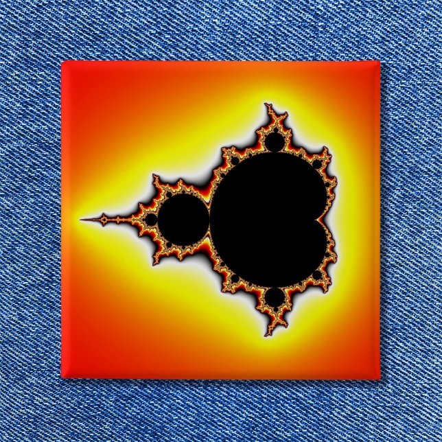 Fire Mandelbrot Fractal Pinback Button (Fire Mandelbrot Pinback Button)