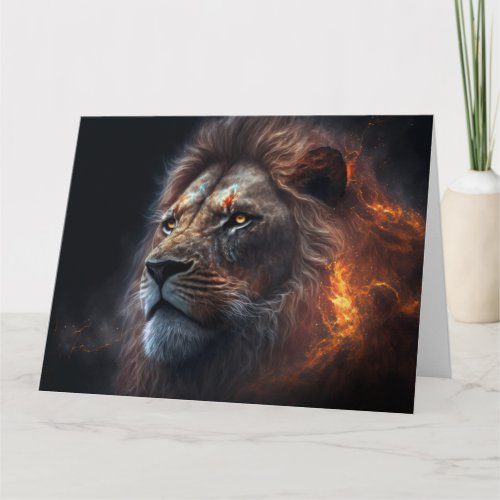 Fire Mane Lion Card