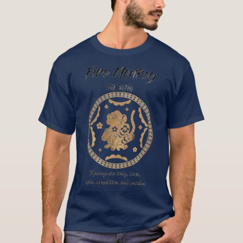 Fire Monkey 201617 Chinese Zodiacs Gold Collection T_Shirt