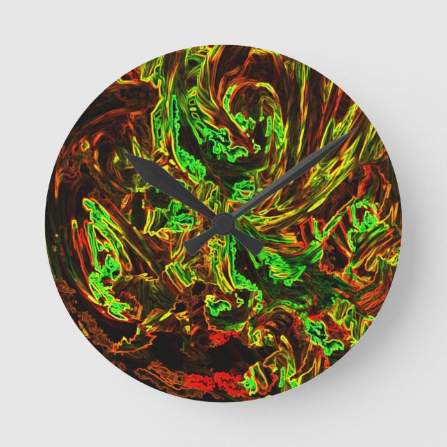 Fire of moon round clock (Front)