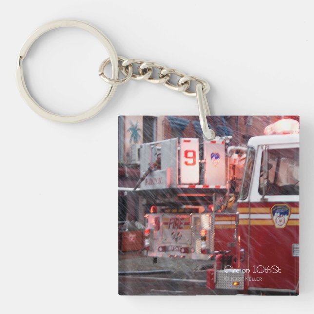 Fire On 10th ST Keychain (Front)