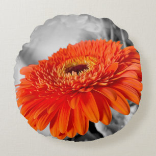 Fire on petals round pillow