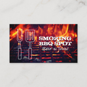 Fire on the Grill Barbecue Restaurant Business Card