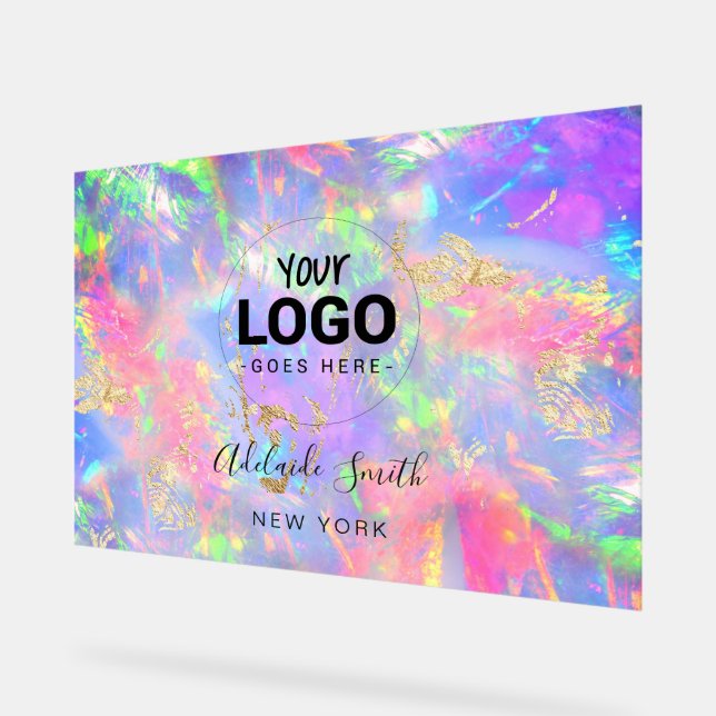 fire opal background acrylic sign (Angle)