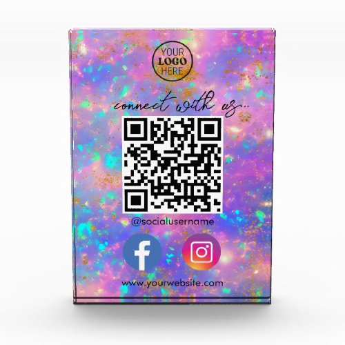 Fire Opal Connect With Us QR Code Social Media Photo Block
