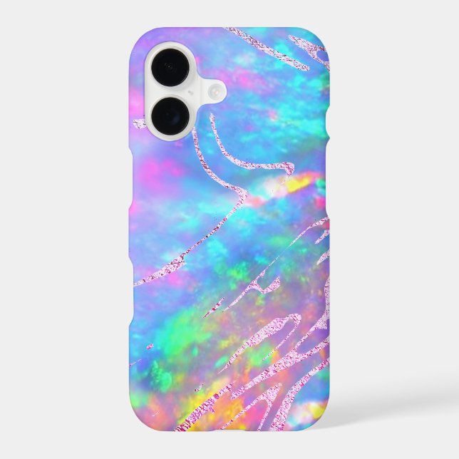 fire opal faux foil iPhone case (Back)