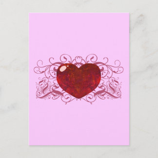 Fire Opal Heart Postcard