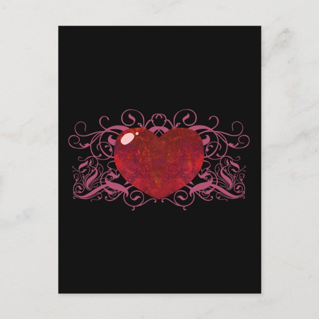Fire Opal Heart Postcard (Front)