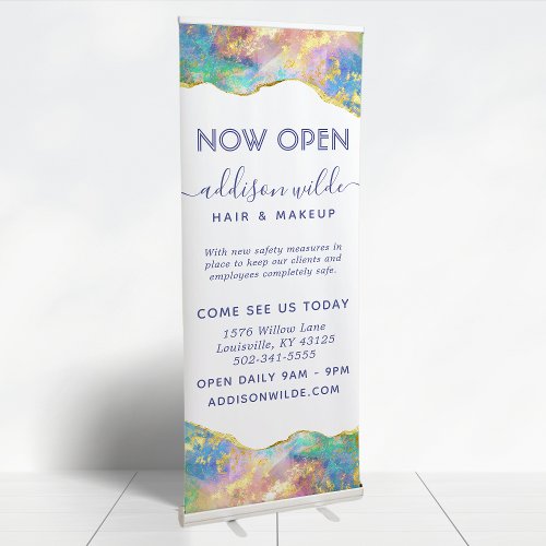 Fire Opal Modern Rainbow Gemstone Business Retractable Banner