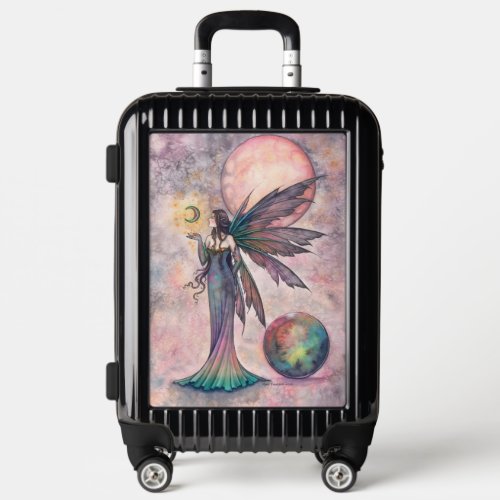 Fire Opal Moon Fairy Fantasy Art by Molly Harrison Luggage
