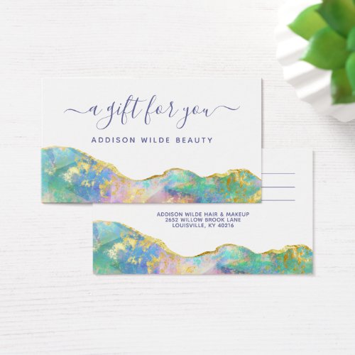 Fire Opal Rainbow Gemstone Business Gift Card