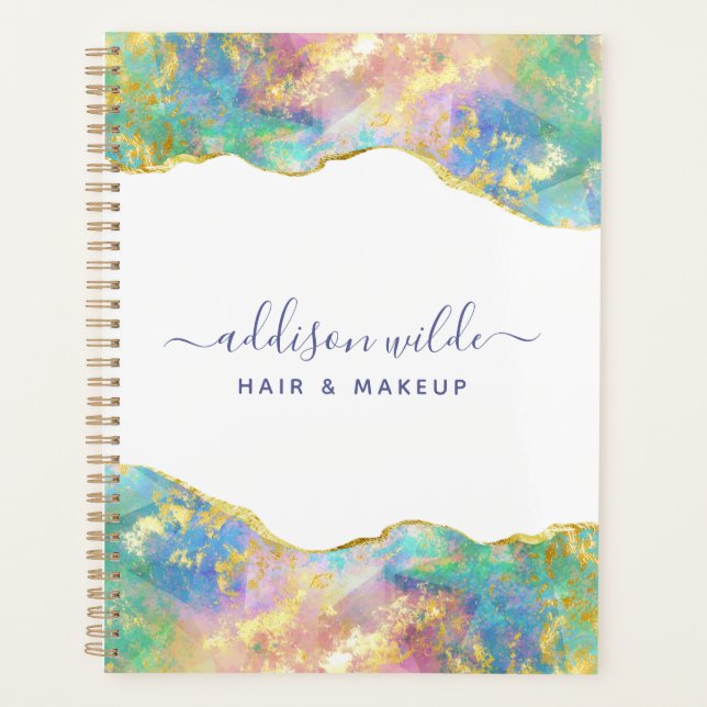 Fire opal Rainbow Gemstone Business Planner (Front)